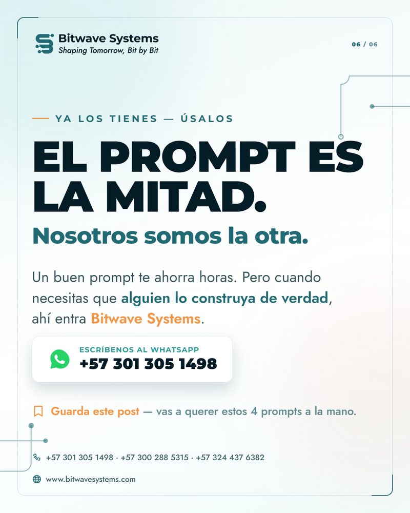 Diapositiva de cierre con llamado a WhatsApp